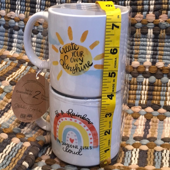 Set of 2 Hand Crafted Ceramic Stackable Mugs - Picture 4 of 9